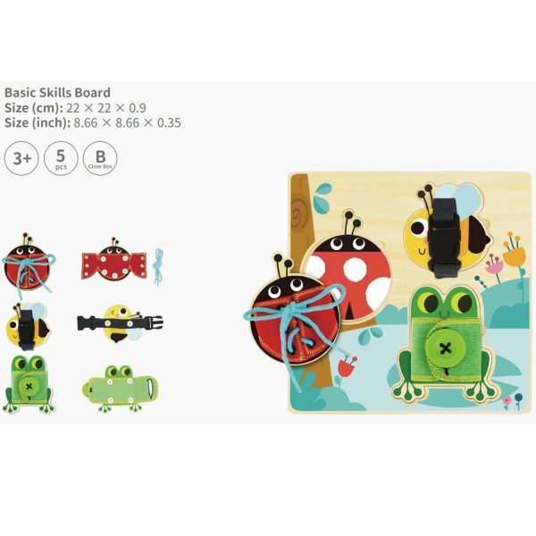 Tooky Toy Co Basic Skills Board  22x22x9cm Sale