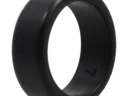 ROQ Silicone Wedding 2Layer Beveled 8mm Ring - Black by ROQ for Men - 7 mm Ring For Cheap