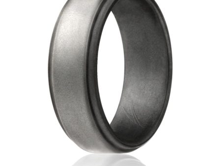 ROQ Silicone Wedding Ring - Step Edge Style - Platinum by ROQ for Men - 13 mm Ring Online now