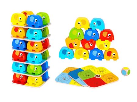 Tooky Toy Co Elephant Stacking Game  10x10x38cm For Sale