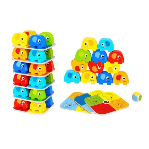 Tooky Toy Co Elephant Stacking Game  10x10x38cm For Sale