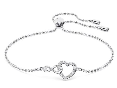 Swarovski Swarovski Infinity bracelet 5524421 - Infinity and heart, White, Rhodium plated  White Hot on Sale