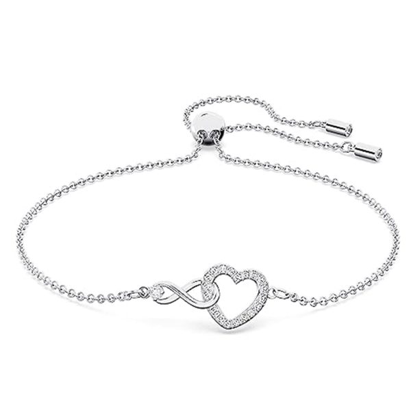 Swarovski Swarovski Infinity bracelet 5524421 - Infinity and heart, White, Rhodium plated  White Hot on Sale