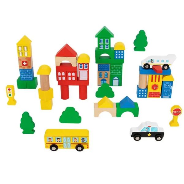 Tooky Toy Co City Block  18x18x28cm For Sale