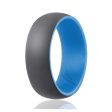 ROQ Silicone Wedding Ring - Duo Collection Dome Style - Light Blue-Grey by ROQ for Men - 12 mm Ring Online