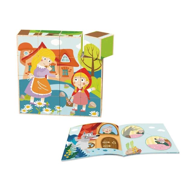 Tooky Toy Co Block Puzzle - Little Red Riding Hood  14x14x4cm Cheap