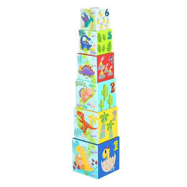 Tooky Toy Co Nesting Boxes - Dinosaur  13x13x13cm For Discount