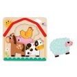 Tooky Toy Co Multi-layered Farm Puzzle  17x17x2cm Online now