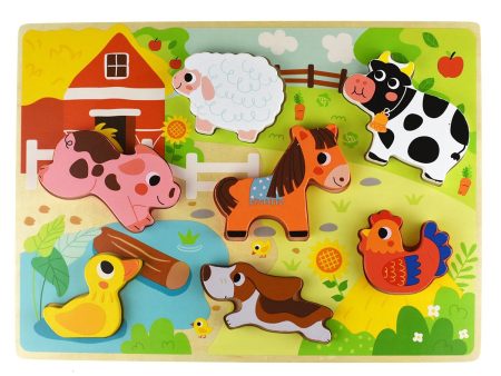 Tooky Toy Co Chunky Puzzle - Farm  30x21x2cm Discount