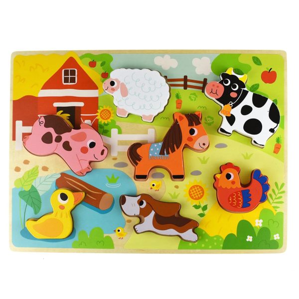 Tooky Toy Co Chunky Puzzle - Farm  30x21x2cm Discount