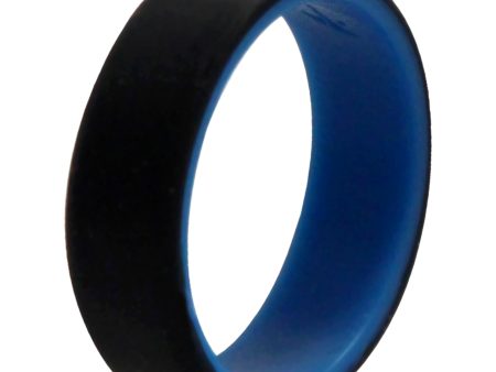 ROQ Silicone Wedding 2Layer Beveled 8mm Ring - Blue-Black by ROQ for Men - 15 mm Ring For Sale