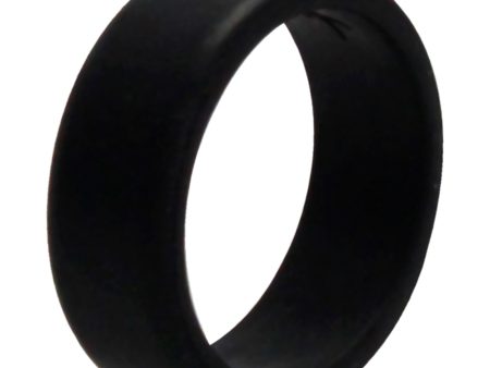 ROQ Silicone Wedding 2Layer Beveled 8mm Ring - Black by ROQ for Men - 10 mm Ring on Sale