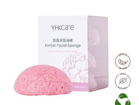 YHKCARE Konjac Sponge (Rose) Trio pack  3pcs Online Hot Sale