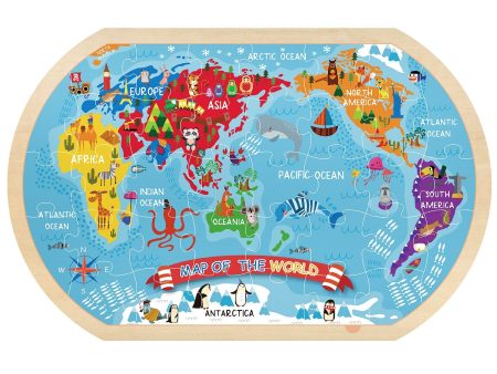 Tooky Toy Co World Map Puzzle  45x30x1cm Online now