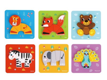 Tooky Toy Co 6 In Mini Animal Puzzle  17x17x2cm Supply