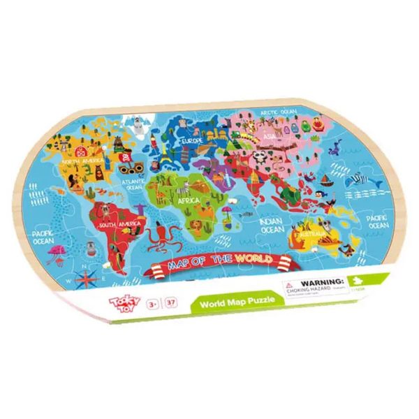 Tooky Toy Co World Map Puzzle  45x30x1cm Online now