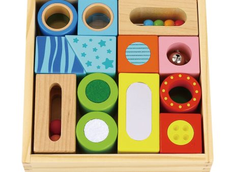 Tooky Toy Co Multifunction Blocks with Texture and Sound  19x5x19cm on Sale