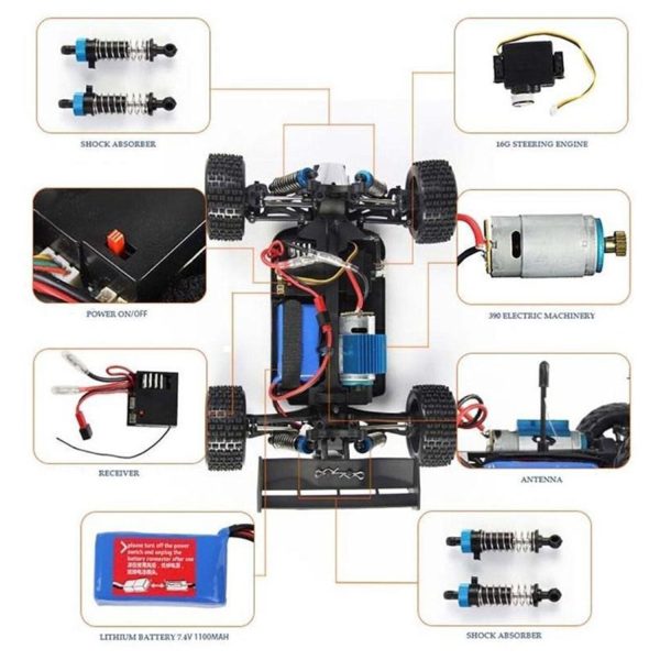 WL Toys WLToys A959 1 18 RC Buggy (Red Black)  295x215x215mm Online Sale