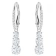 Swarovski Attract Trilogy hoop earrings 5416155 - Round cut, White, Rhodium plated  White Online Hot Sale