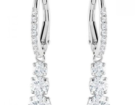 Swarovski Attract Trilogy hoop earrings 5416155 - Round cut, White, Rhodium plated  White Online Hot Sale