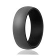 ROQ Silicone Wedding Ring - Duo Collection Dome Style - Black-Grey by ROQ for Men - 10 mm Ring For Sale