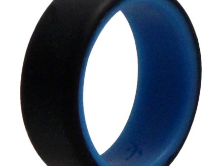 ROQ Silicone Wedding 2Layer Beveled 8mm Ring - Blue-Black by ROQ for Men - 8 mm Ring Online