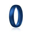 ROQ Silicone Wedding Ring - Dome Style Thin Comfort Fit - Metallic Blue by ROQ for Women - 10 mm Ring Cheap