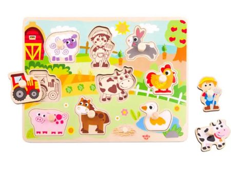 Tooky Toy Co Farm Puzzle  30x23x2cm Hot on Sale