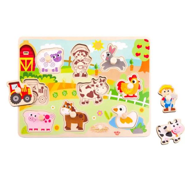 Tooky Toy Co Farm Puzzle  30x23x2cm Hot on Sale