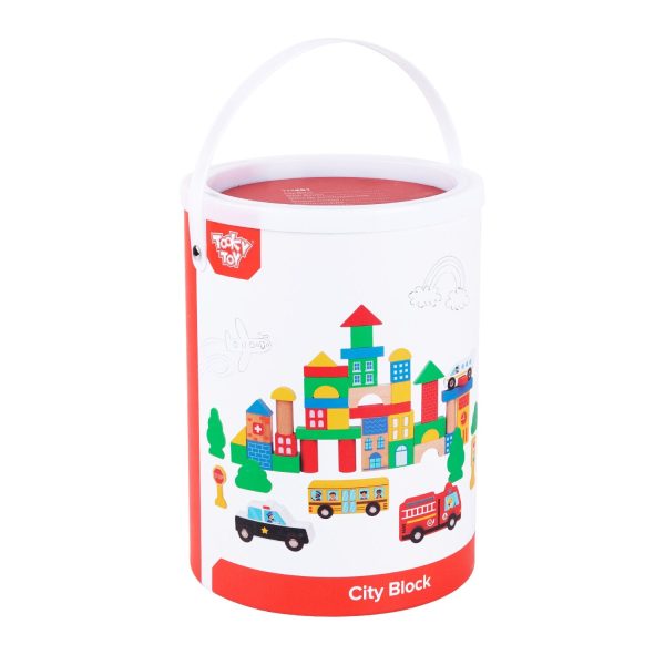 Tooky Toy Co City Block  18x18x28cm For Sale