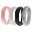 ROQ Silicone Wedding Ring Set - Marble by ROQ for Women - 4 x 10 mm Ring on Sale