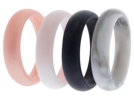 ROQ Silicone Wedding Ring Set - Marble by ROQ for Women - 4 x 10 mm Ring on Sale