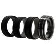 ROQ Silicone Wedding Twin 2Layer Ring Set - Black by ROQ for Men - 4 x 12 mm Ring on Sale