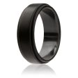 ROQ Silicone Wedding Ring - Step Edge Style - Black by ROQ for Men - 13 mm Ring Supply