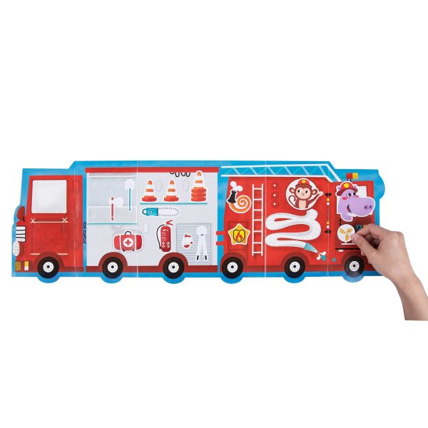 Tookyland  Reusable Stickers Activity Pad - Fire Truck & Ice Cream Truck   24x2x23cm For Cheap