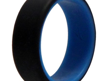 ROQ Silicone Wedding 2Layer Beveled 8mm Ring - Blue-Black by ROQ for Men - 12 mm Ring Online Sale