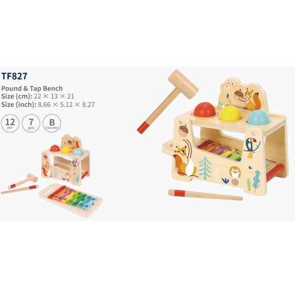 Tooky Toy Co Pound &Tap Bench  22x13x21cm Cheap