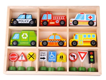 Tooky Toy Co Transportation & Street Sign Set  30x22x4cm Fashion