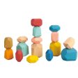 Tooky Toy Co Wooden Stacking Stones - 16 pcs  18x14x5cm Online now