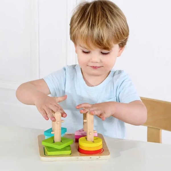 Tooky Toy Co Geometric Block Sorter  18x18x12cm For Cheap