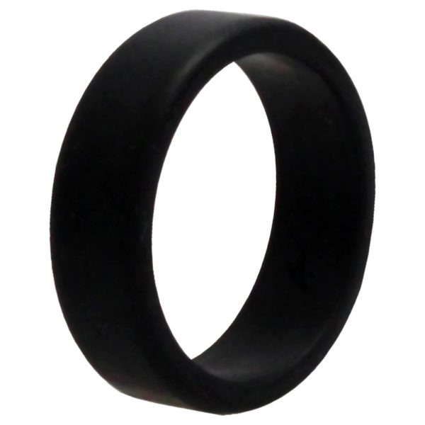 ROQ Silicone Wedding 2Layer Beveled 8mm Ring - Black by ROQ for Men - 13 mm Ring For Cheap