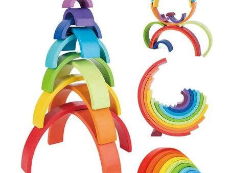 Tooky Toy Co Rainbow Stacker 12pcs  38x19x6cm Online Hot Sale