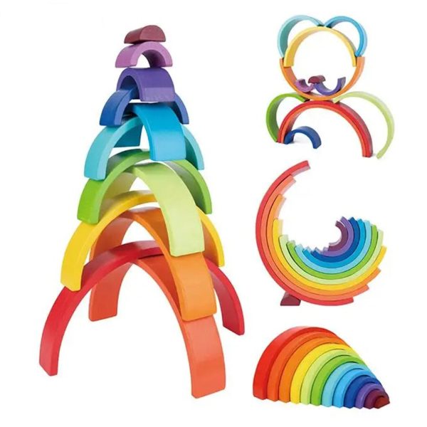 Tooky Toy Co Rainbow Stacker 12pcs  38x19x6cm Online Hot Sale