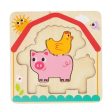 Tooky Toy Co Multi-layered Farm Puzzle  17x17x2cm Online now