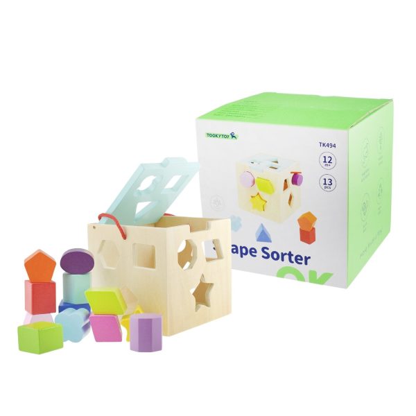 Tooky Toy Co SHAPE SORTER  15x15x15cm Online now