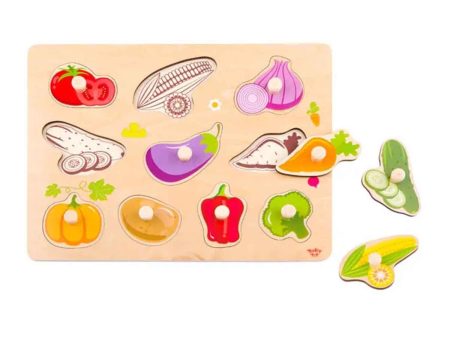 Tooky Toy Co Vegetable Puzzle  30x23x2cm Hot on Sale