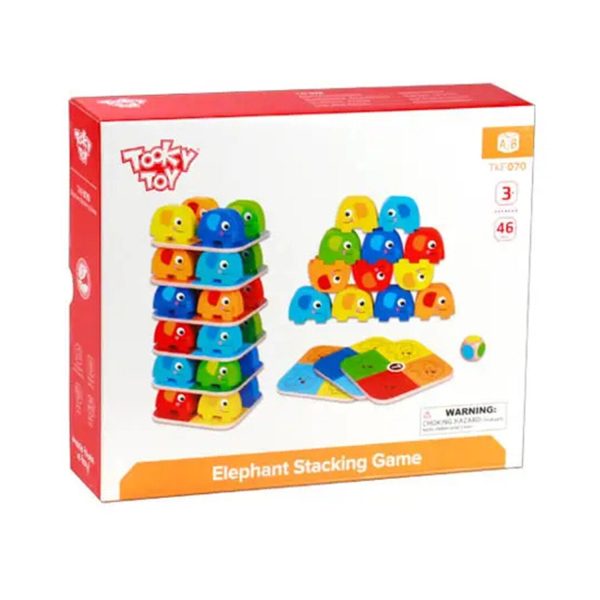 Tooky Toy Co Elephant Stacking Game  10x10x38cm For Sale