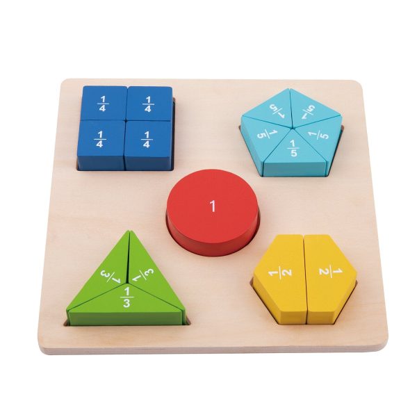 Tooky Toy Co Fraction Puzzle  22x22x3cm Sale