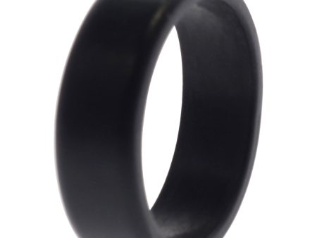 ROQ Silicone Wedding 2Layer Beveled 8mm Ring - Black by ROQ for Men - 14 mm Ring Supply