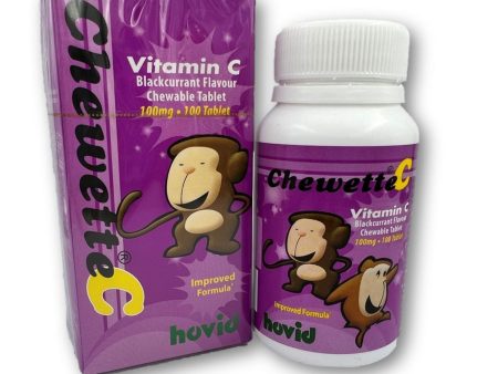 Hovid Chewette C Vitamin C tablets (Blackcurrent flavor) (100 tablets)  Fixed Size Hot on Sale